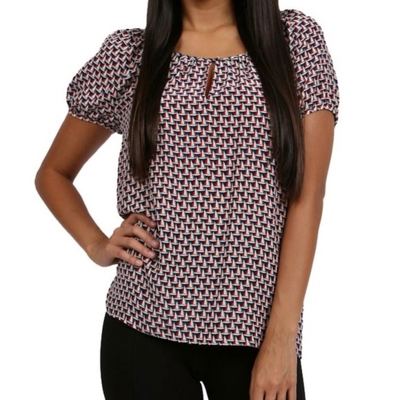 Joie Silk Sailboat Peasant Top - Picture 1 of 6